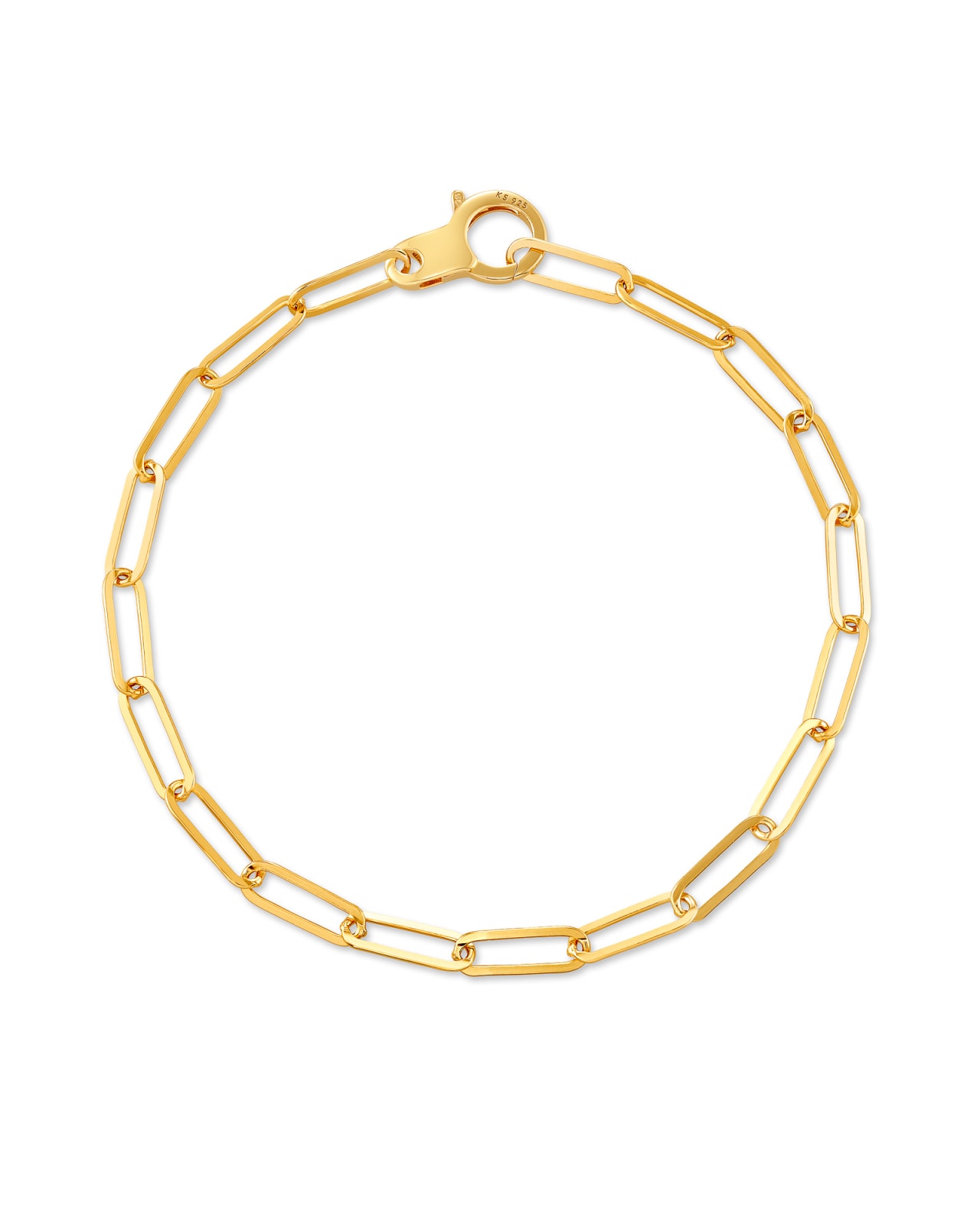 Large Paperclip Chain Bracelet in 18k Gold Vermeil image number 0
